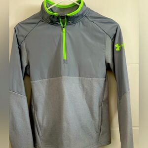 UNDER ARMOUR boys size large 1/4  zip cold gear fleece top